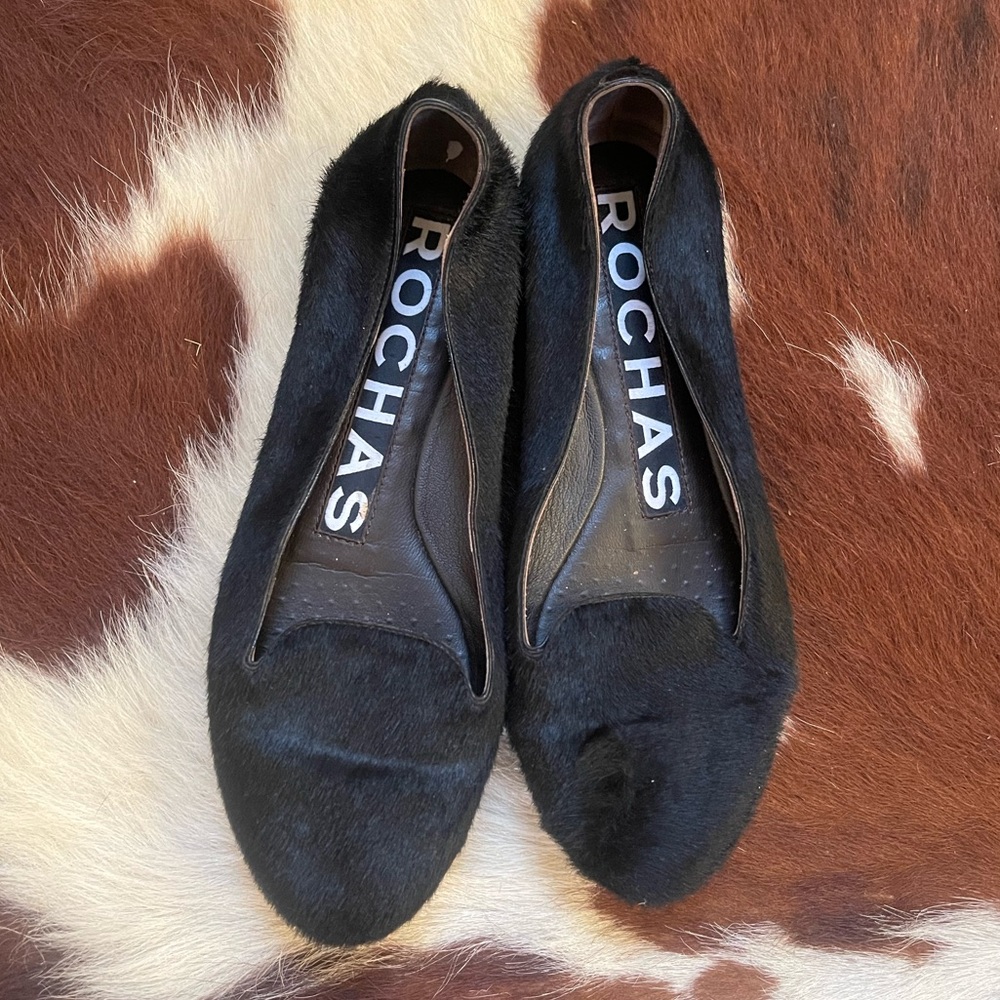 Rochas Calf Hair Ballet Flats